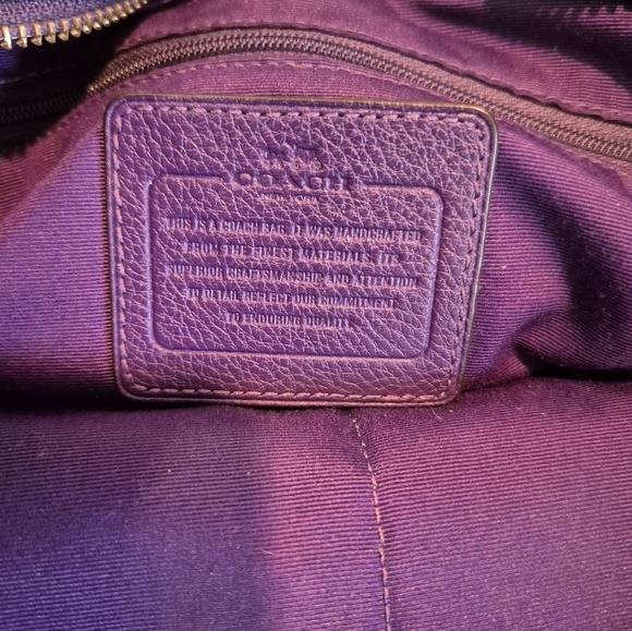 Coach Ava Chain tote Purse Pepple grain purple leather - Picture 6 of 9